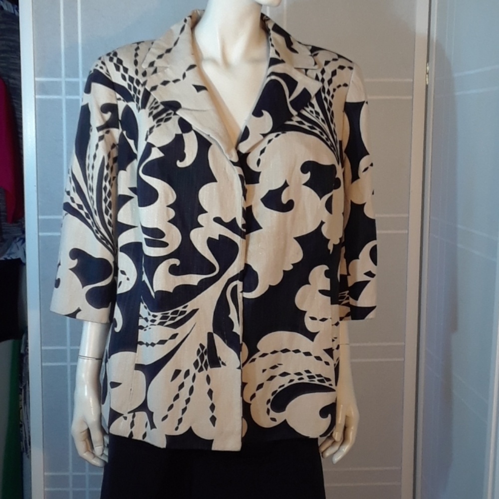 Semantics tan/black linen blend jacket 18W